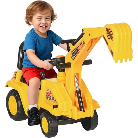 HOMCOM Ride-On Excavator Digger Toy for Toddlers