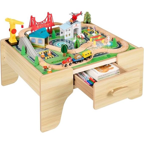 Best Choice Wooden Train Table Set for Kids