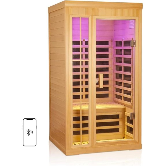 Infrared Sauna for 1-2 People with App Control