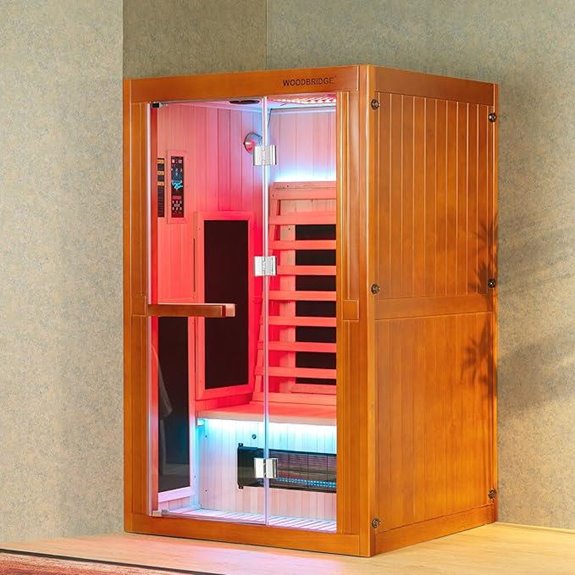 Woodbridge 2-Person Infrared Sauna with Bluetooth & Red Light