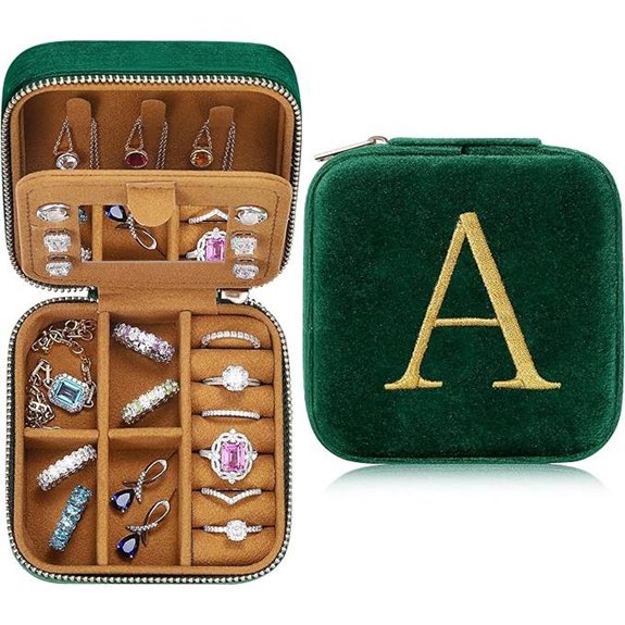 Parima Velvet Jewelry Case for Women Letter A