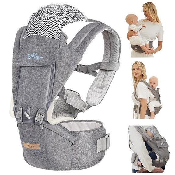 Bear 6-in-1 Baby Carrier with Hip Seat and Lumbar Support