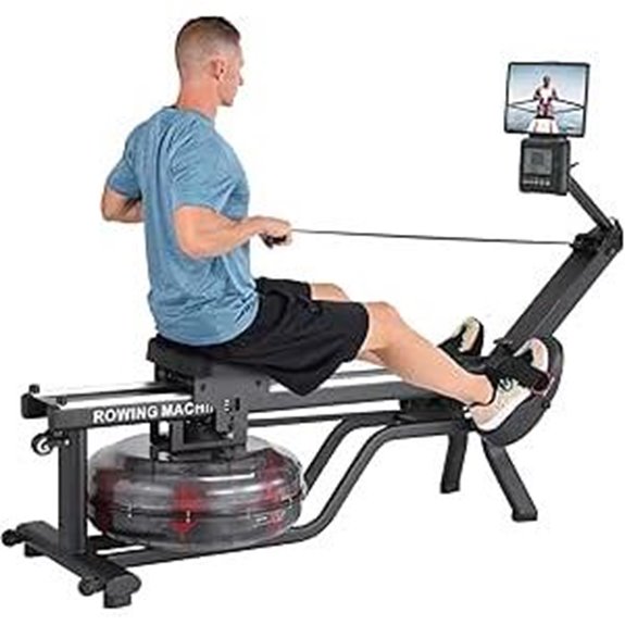 GarveeHome Water Rower with Digital Monitor & App Compatibility