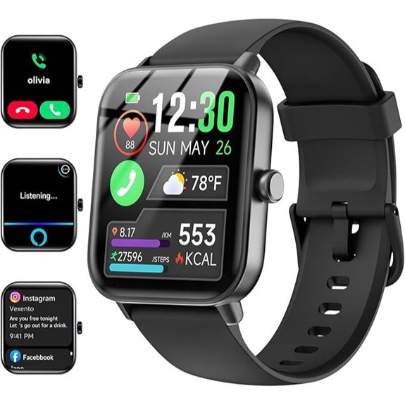 Smart Waterproof Fitness Watch with Bluetooth & Heart Rate