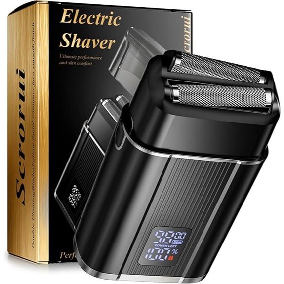 Scrorui Waterproof Double Blade Electric Razor for Men