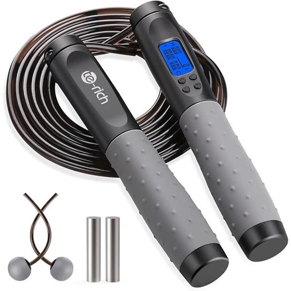 Te-Rich Weighted Jump Rope with Counter and Adjustable Length