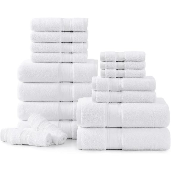 Lane Linen 18-Pc Cotton Towel Set Quick-Dry White