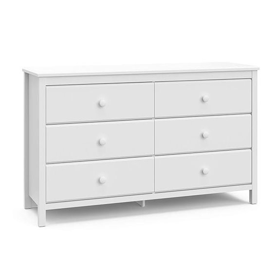 Storkcraft Alpine 6-Drawer White Dresser for Kids/Nursery