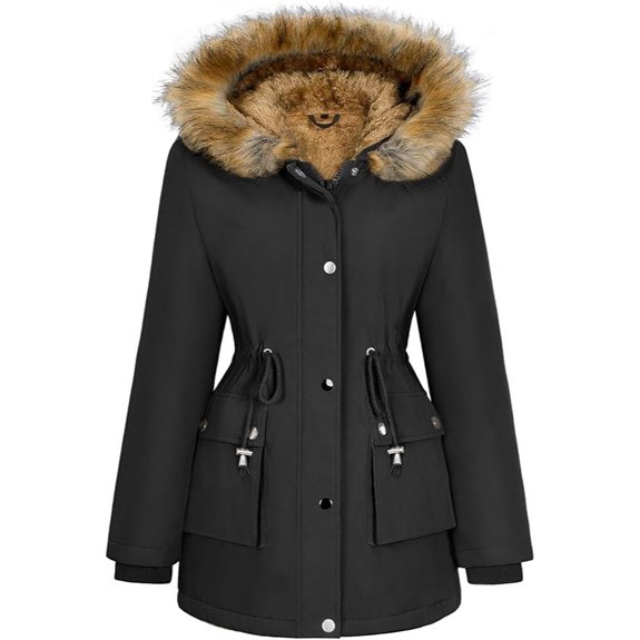 HEEKPEK Women's Winter Fleece-Lined Parka with Fur