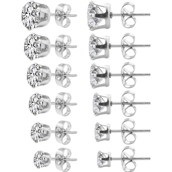 HOVEOX Alloy Women’s Cubic Zirconia Stud Earrings