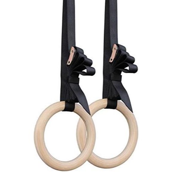 Titan Fitness Wooden Gymnastics Rings with Straps