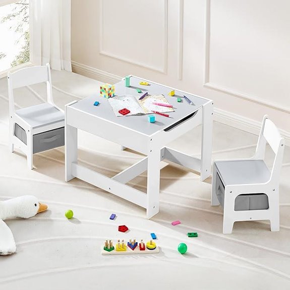 Kids 3-in-1 Wooden Activity Table and Chairs