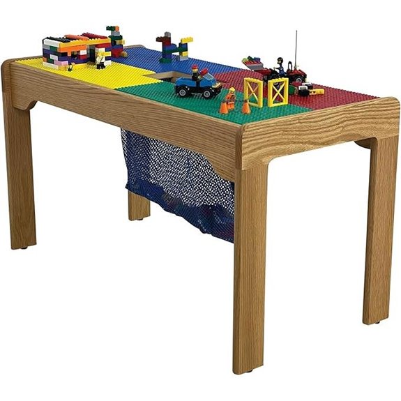 Fun Builder American-Made Wooden Lego Table with Storage