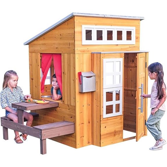 KidKraft Outdoor Wooden Playhouse with Picnic Table