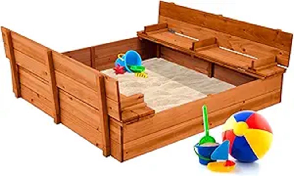 Best Choice Kids Wooden Sandbox with Seat and Cover