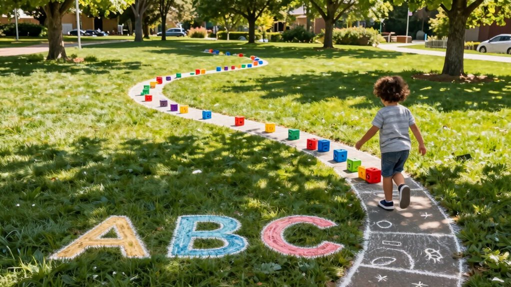 active outdoor alphabet learning