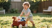 encouraging toddler wagon assistance
