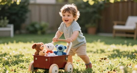 encouraging toddler wagon assistance