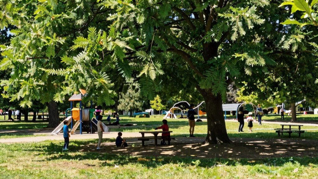 find natural shaded play areas