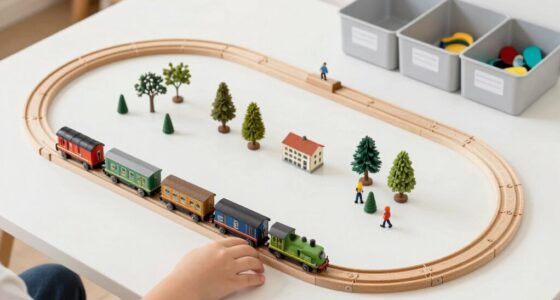 organized train piece storage