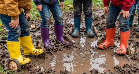 playing in muddy terrain