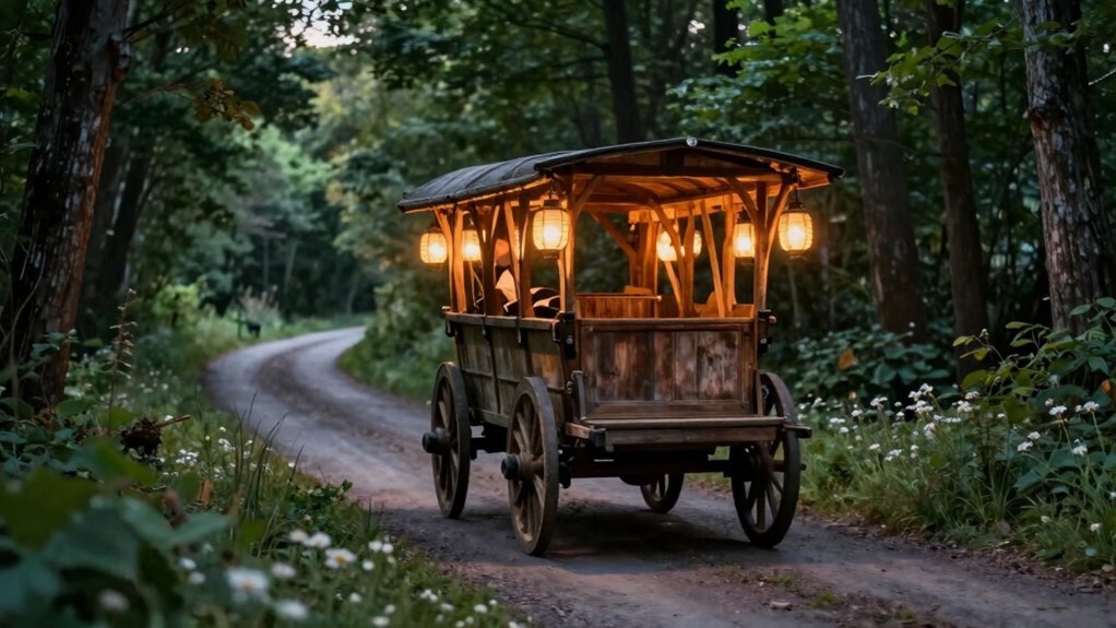 relaxing lantern wagon rides