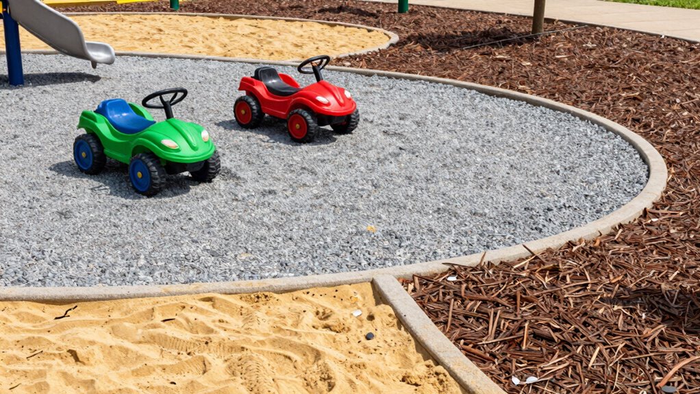 shock absorbing loose fill surfaces