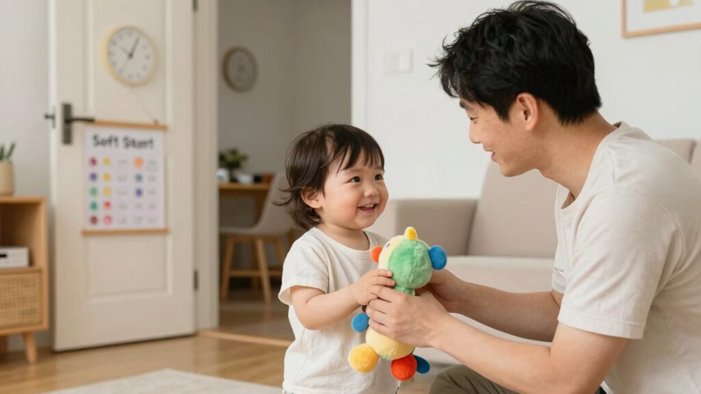 use calming transition cues