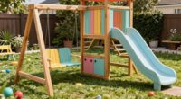 top storage swing sets
