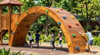 top wooden climbing arch