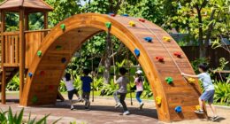 top wooden climbing arch