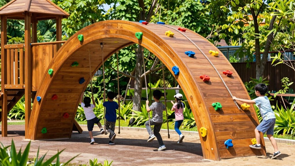 top wooden climbing arch