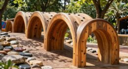 top wooden climbing arch