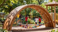 top wooden climbing arch
