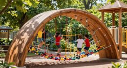 top wooden climbing arch