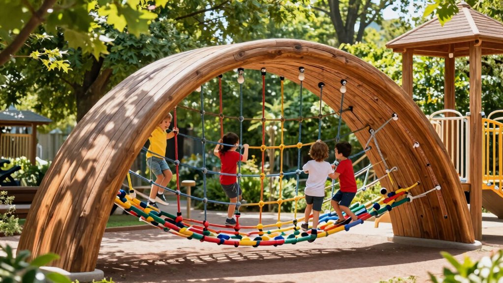 top wooden climbing arch