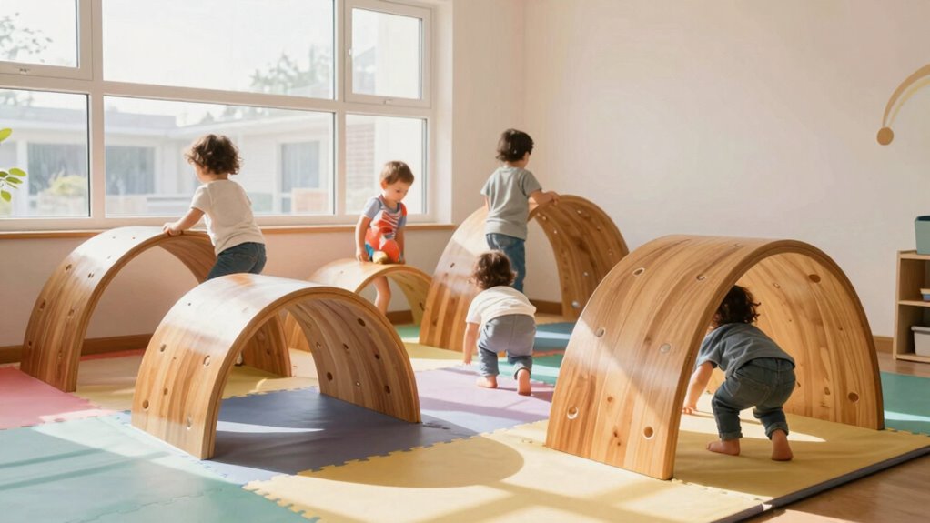 top wooden climbing arches