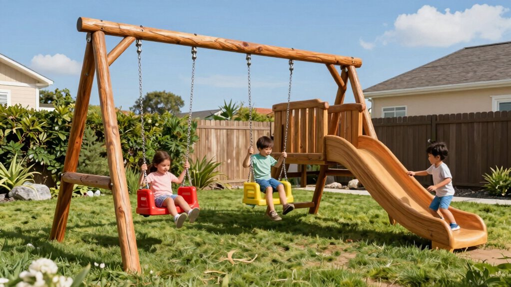 top wooden swing sets