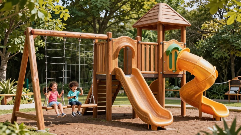 top wooden swing sets