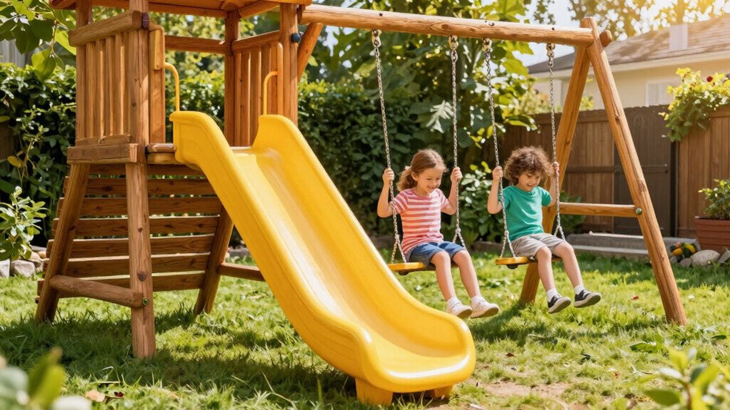 top wooden swing sets