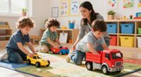 classroom tasks with wheeled toys