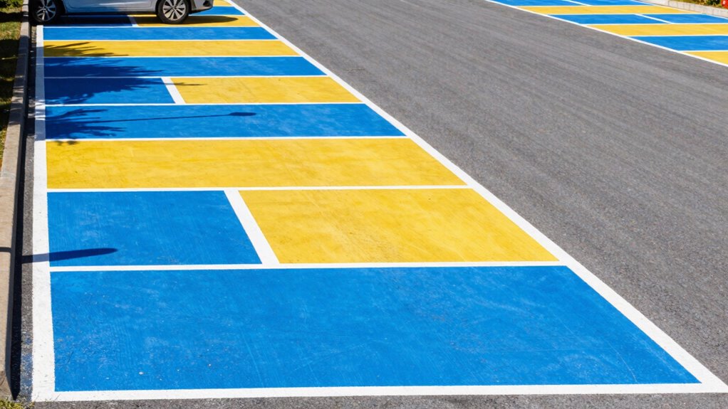 color coded parking bays