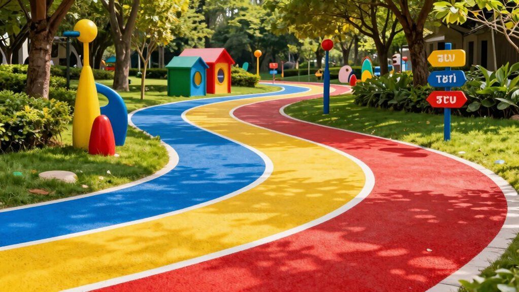 colorful roads teach safety