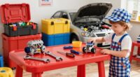 create a pretend mechanic workshop
