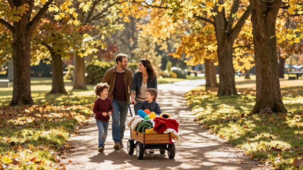 family seasonal walking tradition