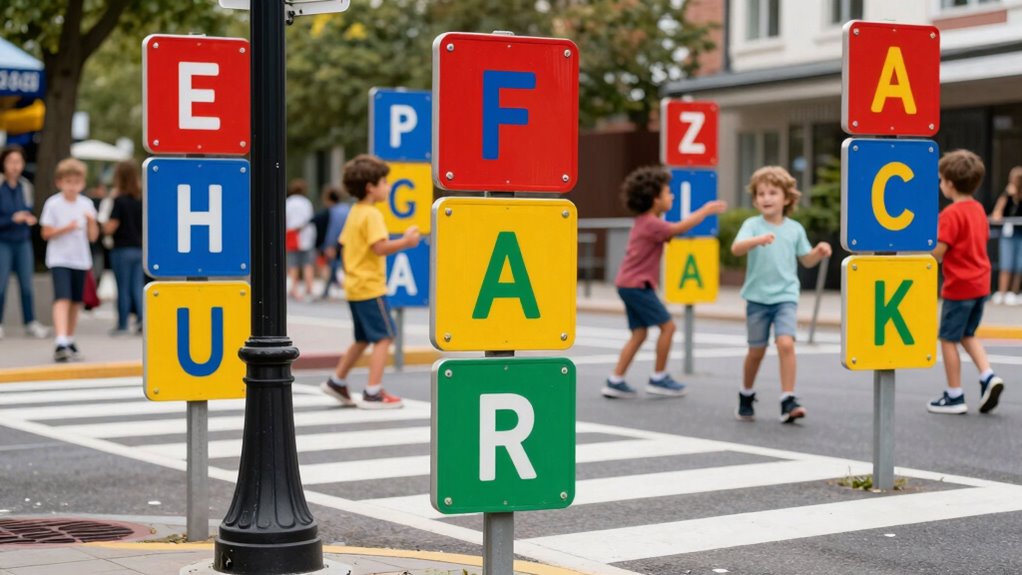 interactive alphabet road signs