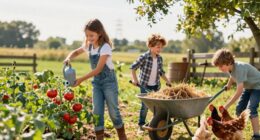 kids help on farm