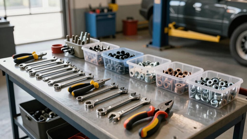 organized mechanic station tools
