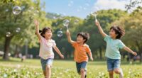 outdoor bubble chasing fun