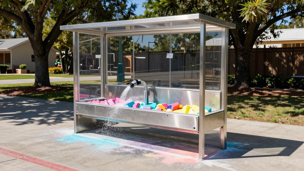 outdoor chalk cleaning station
